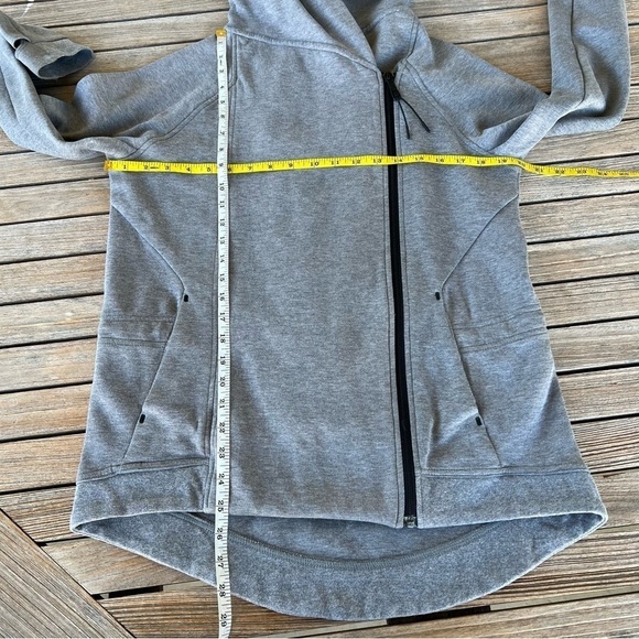 Nike Tech Fleece Gray Cape Hoodie Small Asymmetrical Zipper Waist Cinch - Picture 11 of 16